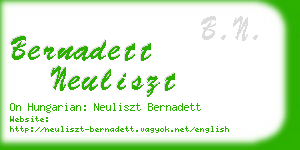 bernadett neuliszt business card